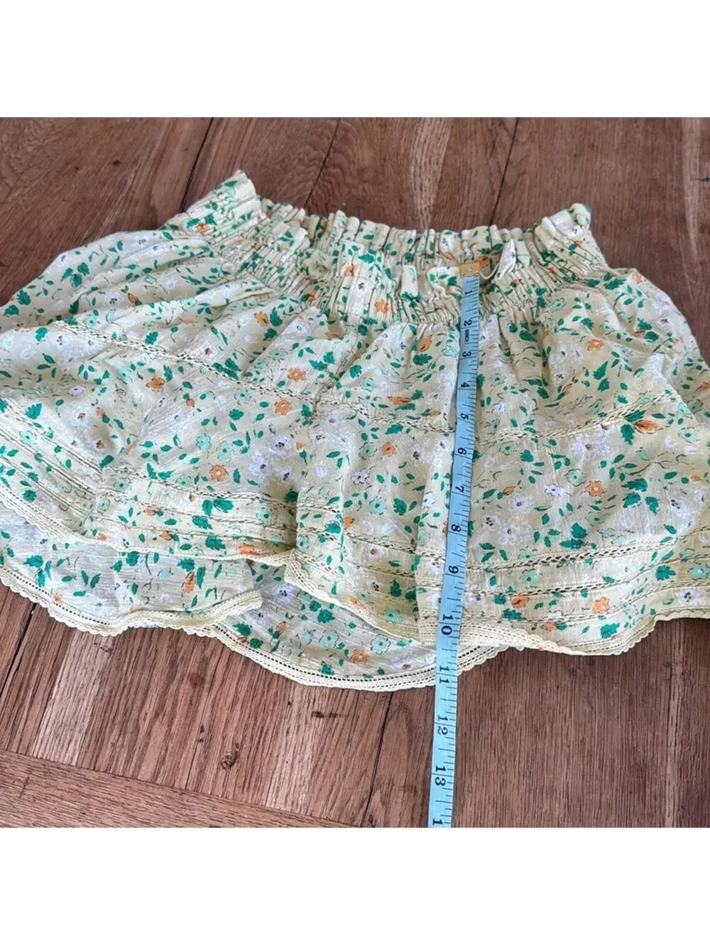 Aerie Floral Pleated Ruffle Mini Skirt size xs
